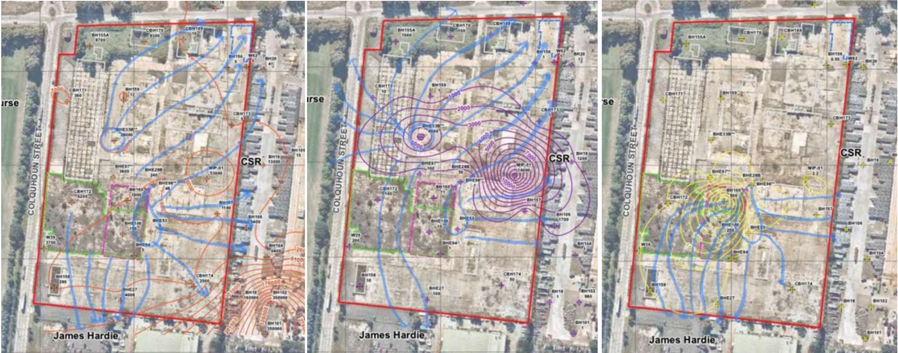 Contaminant plume maps for Camellia site