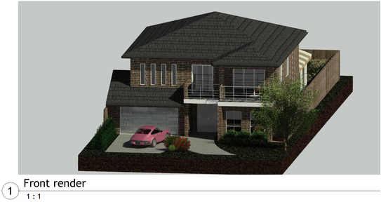 Residential house Revit front render