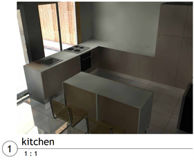 Residential kitchen Revit render